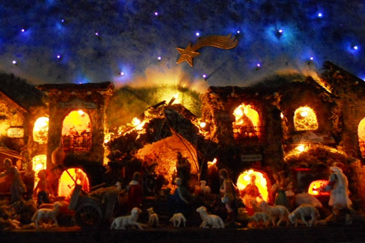 Presepe illuminato